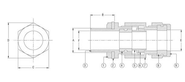 DOUBLE Compression Flam Proof Gland